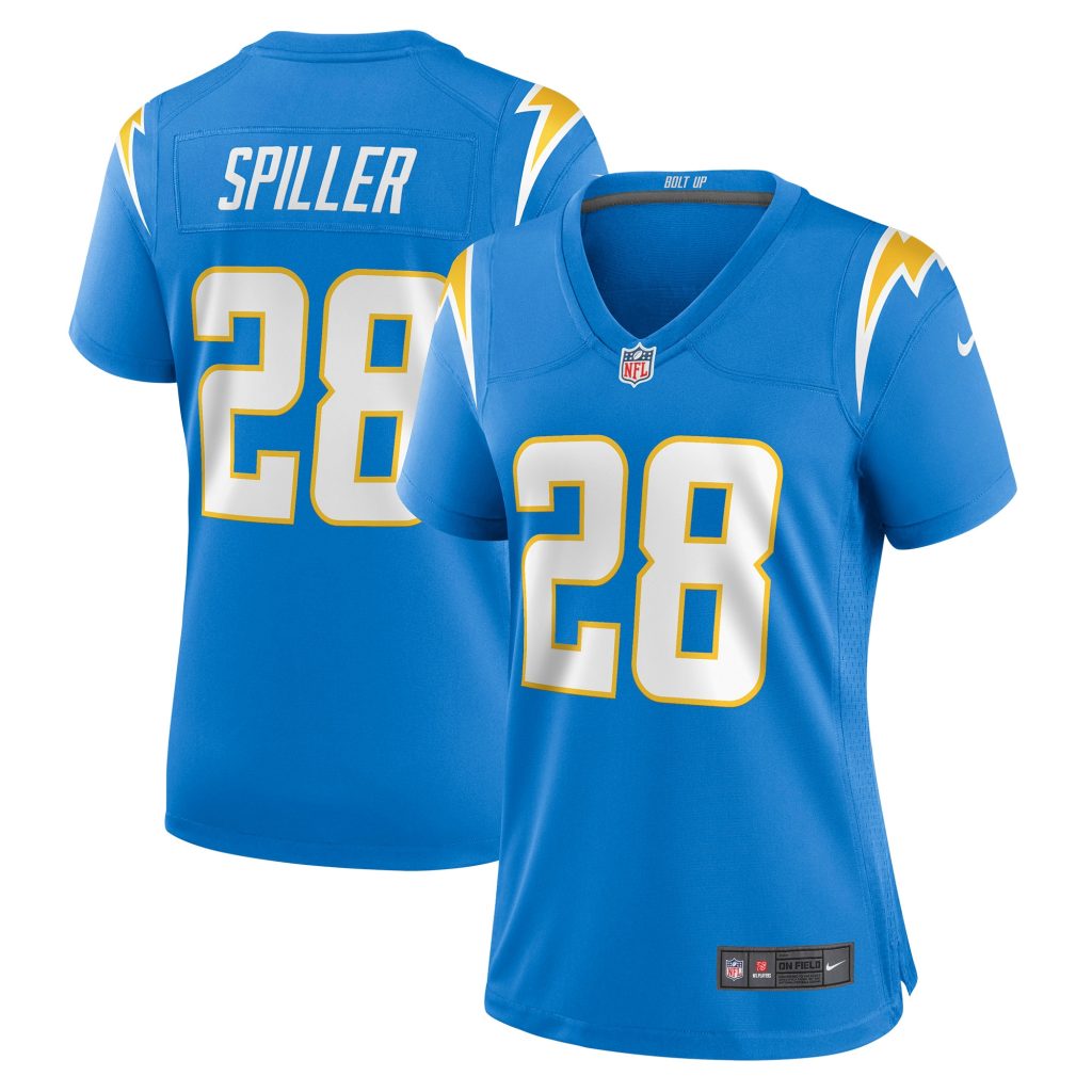 Women's Los Angeles Chargers Isaiah Spiller Nike Powder Blue Game Jersey
