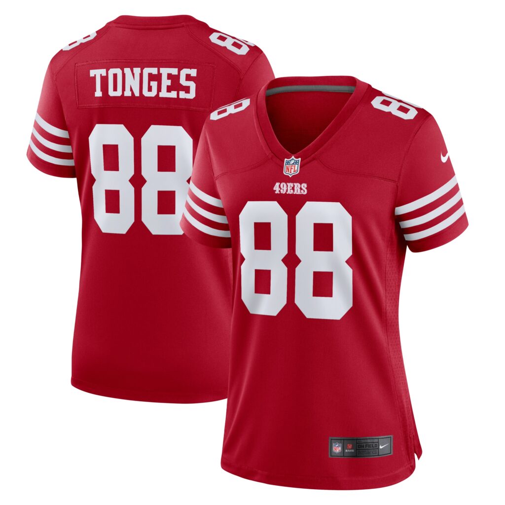 Jake Tonges San Francisco 49ers Nike Women's Team Game Jersey -  Scarlet