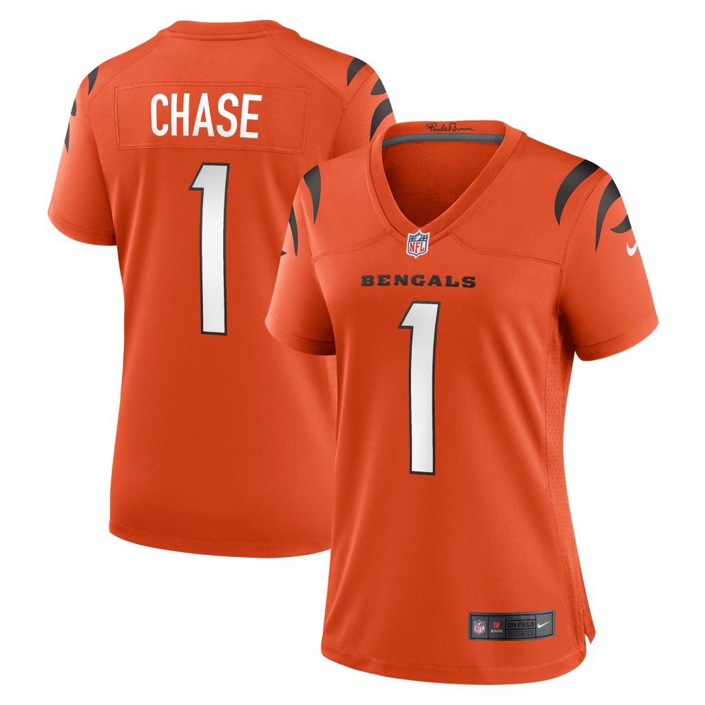 Women's Cincinnati Bengals Ja'Marr Chase Nike Orange Game Jersey