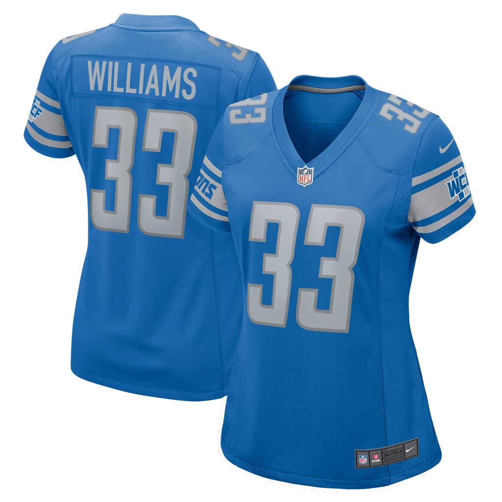 Women's Detroit Lions Jarren Williams Nike Blue Home Game Player Jersey