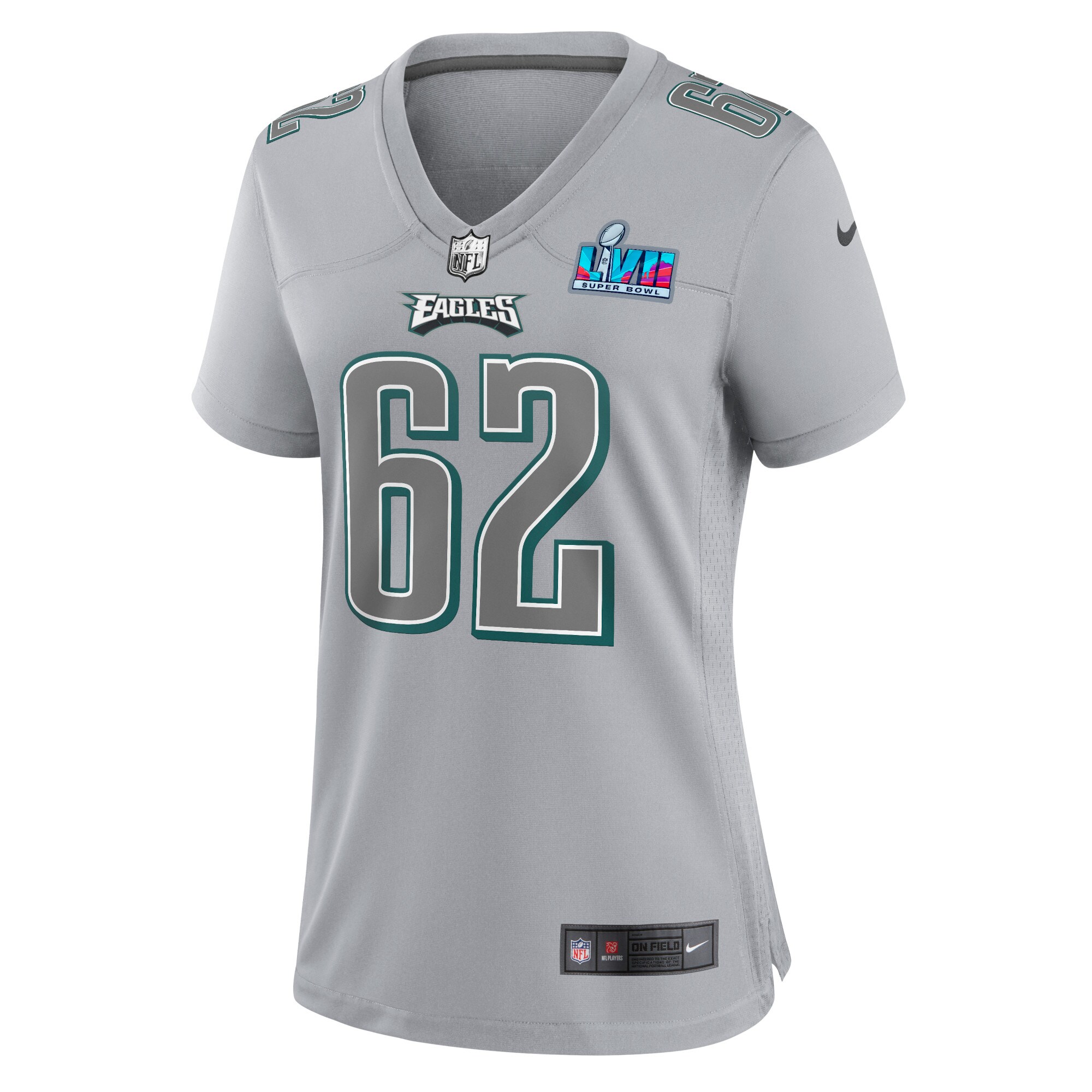 Women's Philadelphia Eagles Jason Kelce Nike Gray Super Bowl LVII Patch ...