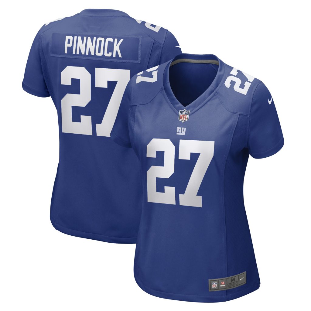 Women's New York Giants Jason Pinnock Nike Royal Game Player Jersey