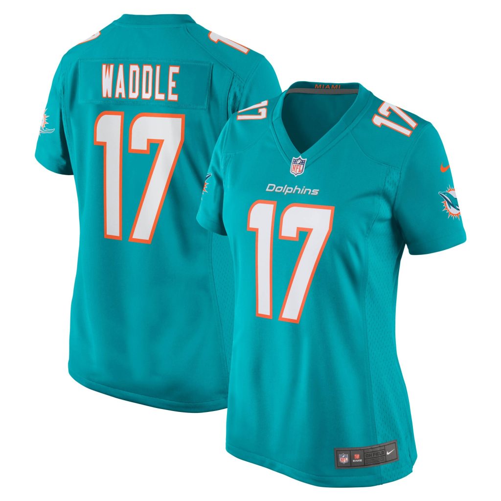 Women's Miami Dolphins Jaylen Waddle Nike Aqua Game Player Jersey