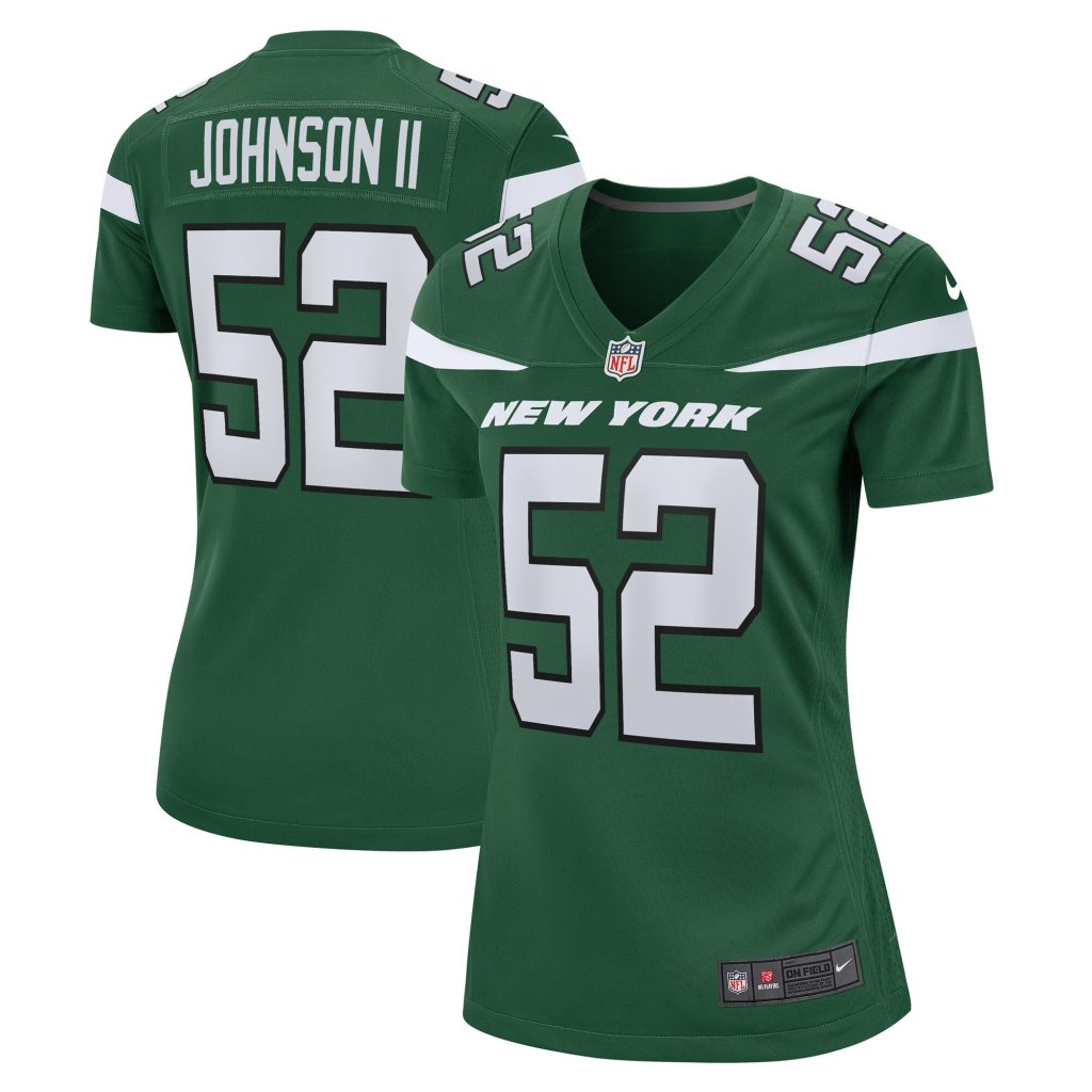 Women's New York Jets Jermaine Johnson II Nike Gotham Green Game Player Jersey