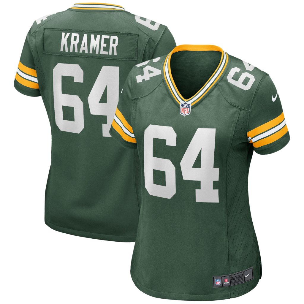 Women's Green Bay Packers Jerry Kramer Nike Green Game Retired Player Jersey