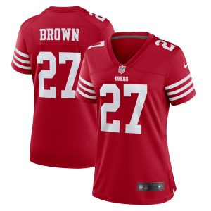 Women's San Francisco 49ers Ji'Ayir Brown Nike Scarlet Team Game Jersey