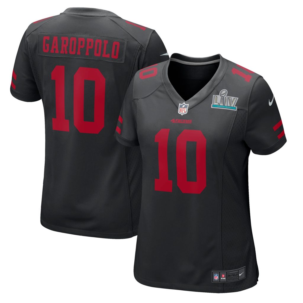 Women's San Francisco 49ers Jimmy Garoppolo Nike Black Super Bowl LIV Game Event Jersey