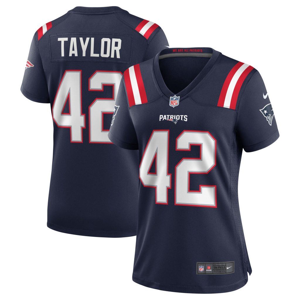 Women's New England Patriots J.J. Taylor Nike Navy Team Game Jersey