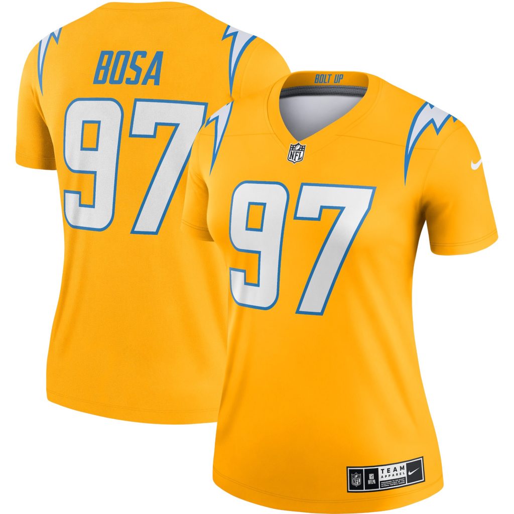 Women's Los Angeles Chargers Joey Bosa Nike Gold Inverted Legend Jersey