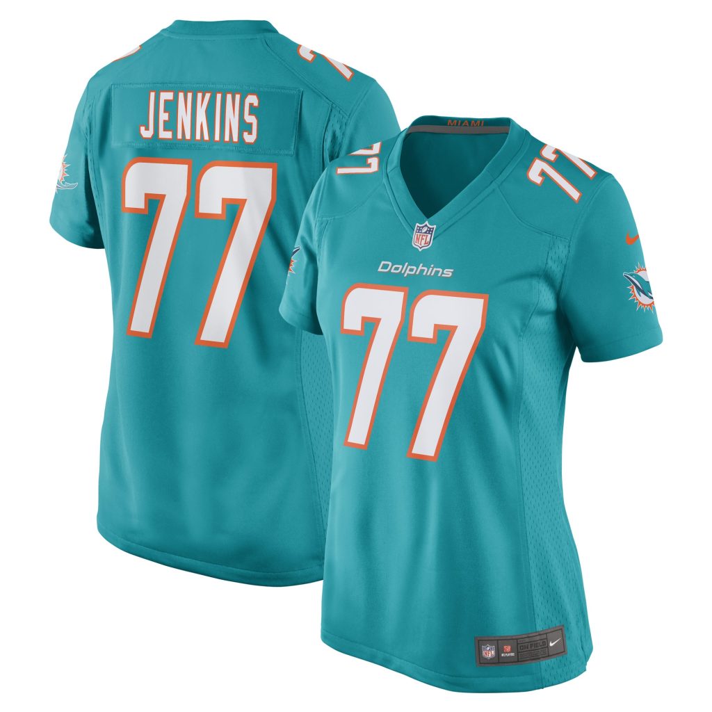 Women's Miami Dolphins John Jenkins Nike Aqua Game Player Jersey