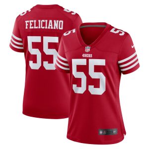 Women's San Francisco 49ers Jon Feliciano Nike Scarlet Game Player Jersey