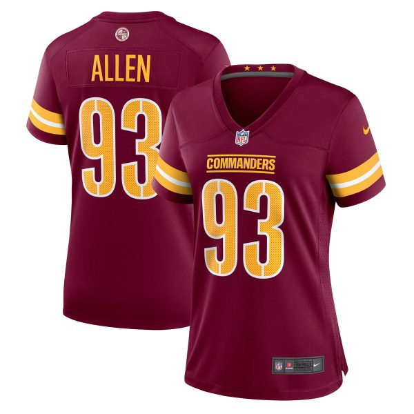 Women's Washington Commanders Jonathan Allen Nike Burgundy Player Game ...