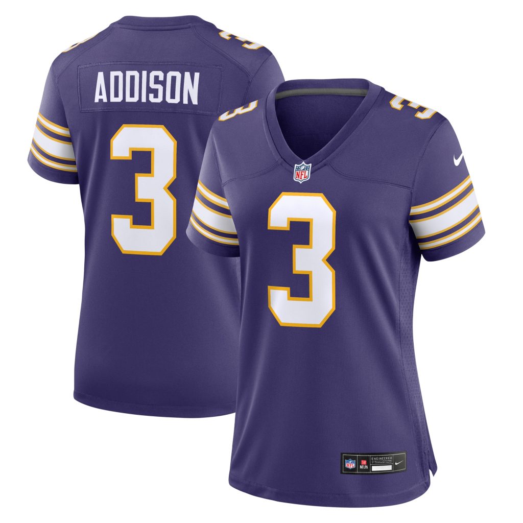 Jordan Addison Minnesota Vikings Nike Women's Classic Player Game Jersey - Purple