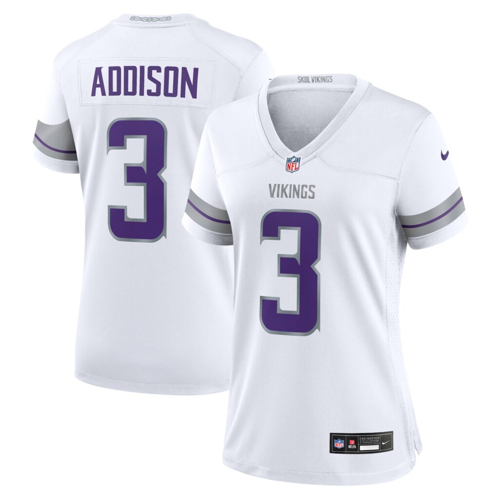 Jordan Addison Minnesota Vikings Nike Women's Alternate Game Player Jersey - White