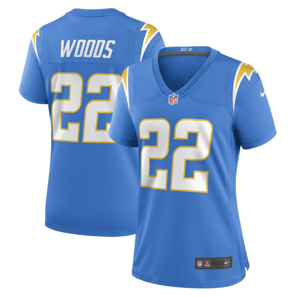 Women's Los Angeles Chargers JT Woods Nike Powder Blue Game Player Jersey