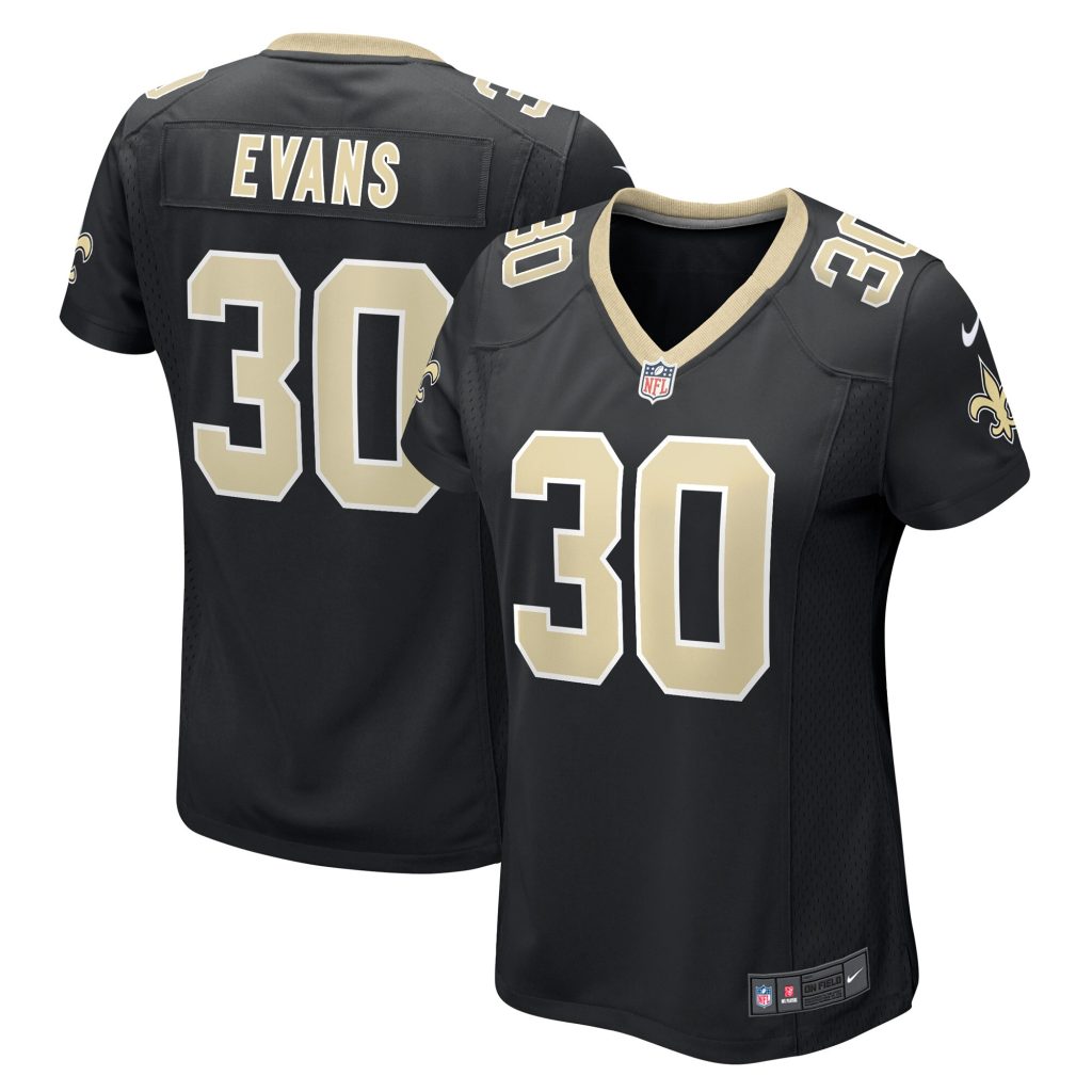 Women's New Orleans Saints Justin Evans Nike Black Game Player Jersey