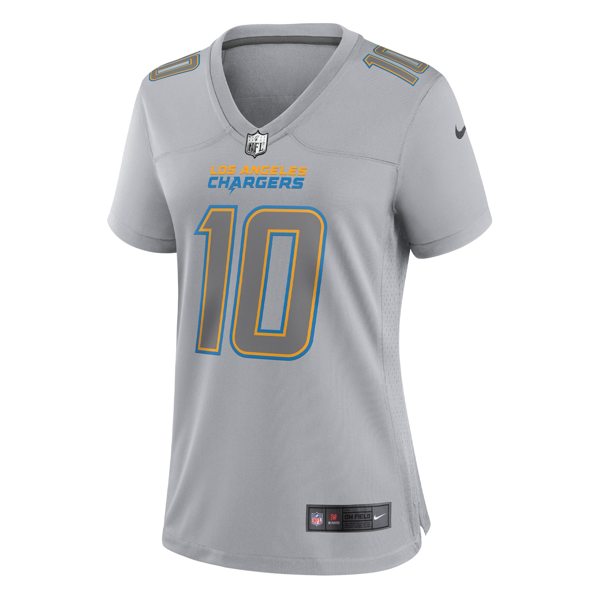 Women's Los Angeles Chargers Justin Herbert Nike Gray Atmosphere ...