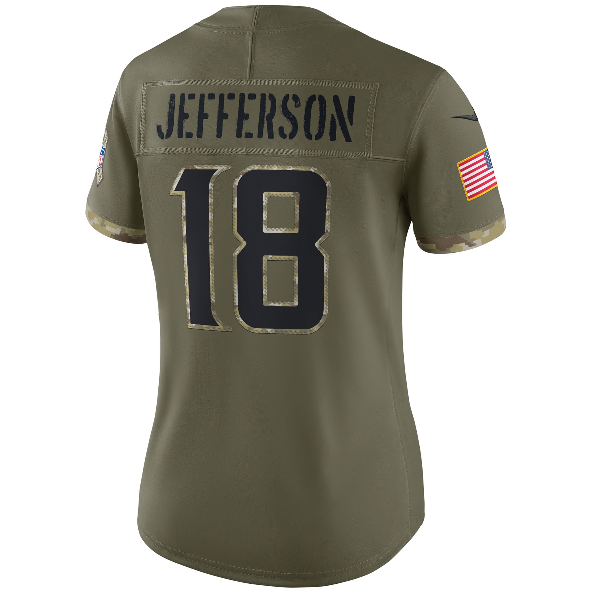 Women's Minnesota Vikings Justin Jefferson Nike Olive 2022 Salute To Service Limited Jersey