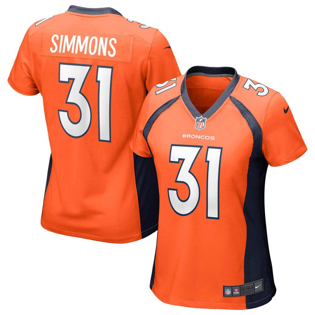 Women's Denver Broncos Justin Simmons Nike Orange Game Jersey