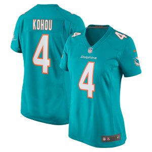Women's Miami Dolphins Kader Kohou Nike Aqua Game Player Jersey