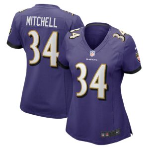 Keaton Mitchell Baltimore Ravens Nike Women's  Game Jersey -  Purple
