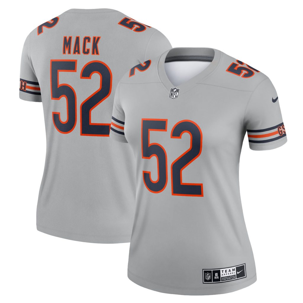Women's Chicago Bears Khalil Mack Nike Gray Inverted Legend Jersey