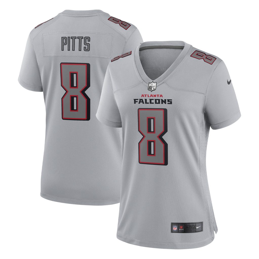 Women's Atlanta Falcons Kyle Pitts Nike Gray Atmosphere Fashion Game Jersey