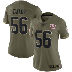Women's New York Giants Lawrence Taylor Nike Olive 2022 Salute To Service Retired Player Limited Jersey