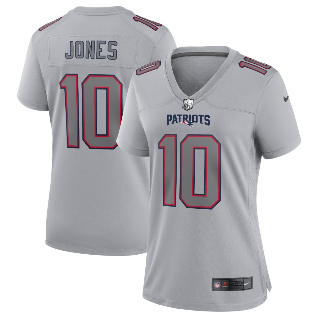 Women's New England Patriots Mac Jones Nike Gray Atmosphere Fashion Game Jersey