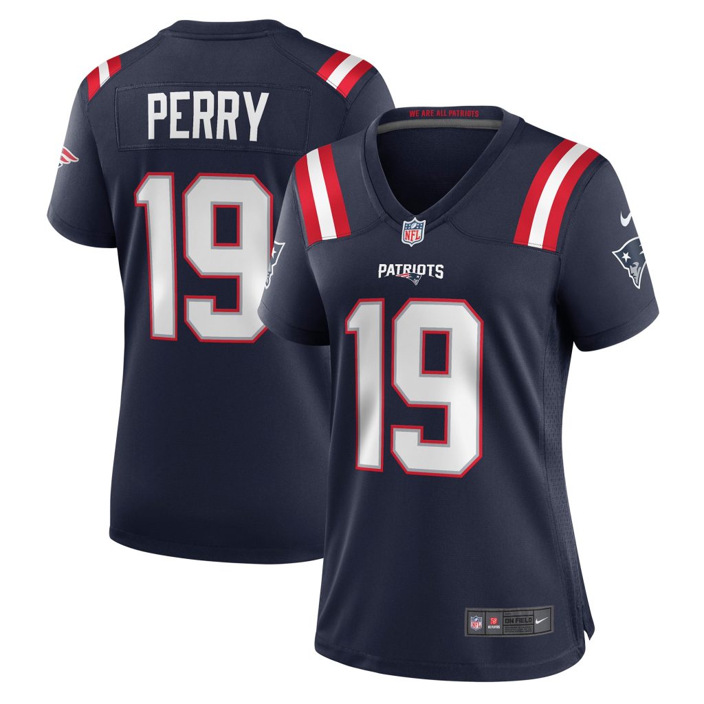 Women's New England Patriots Malcolm Perry Nike Navy Game Player Jersey