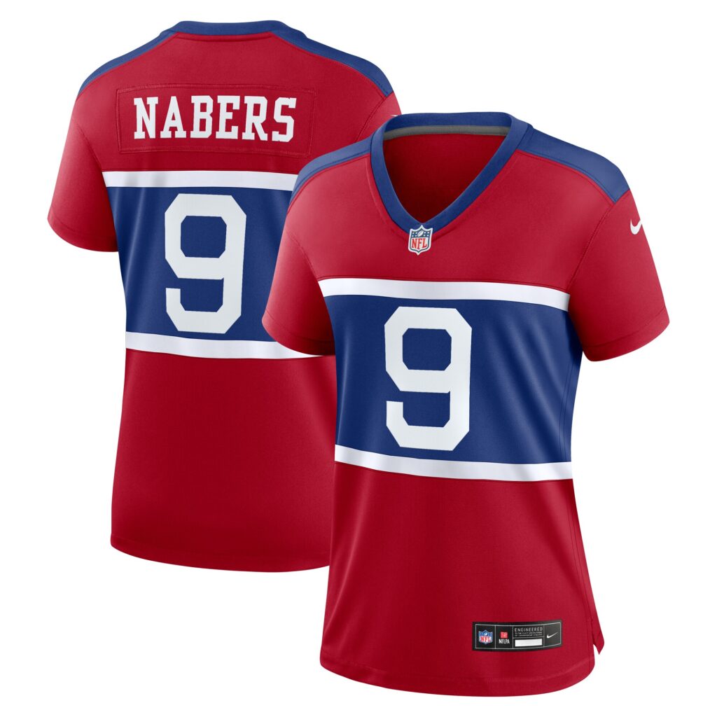 Malik Nabers New York Giants Nike Women's Alternate Player Game Jersey - Century Red