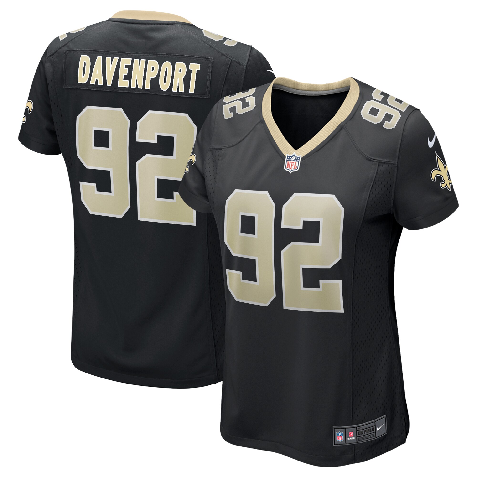 Women's Nike Marcus Davenport Black New Orleans Saints Game Jersey