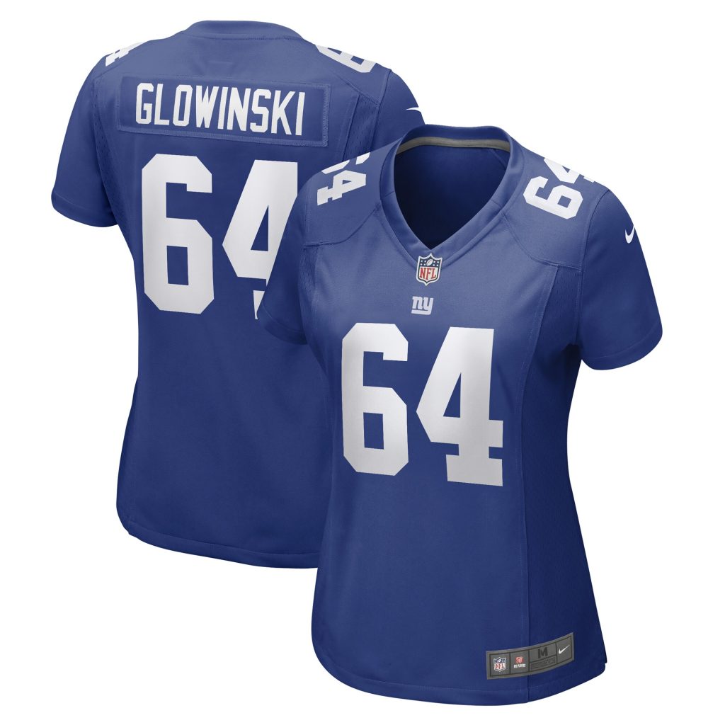 Women's New York Giants Mark Glowinski Nike Royal Game Player Jersey