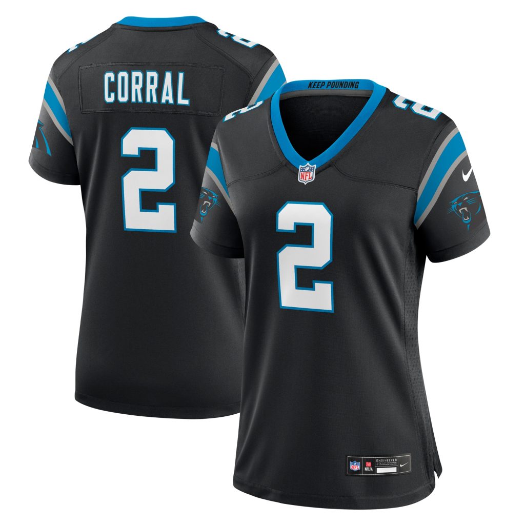 Women's Carolina Panthers Matt Corral Nike Black Team Game Jersey