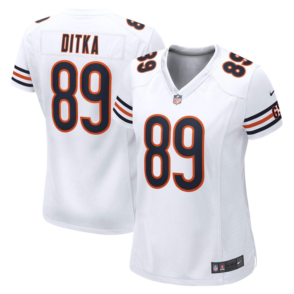 Women's Chicago Bears Mike Ditka Nike White Retired Game Jersey