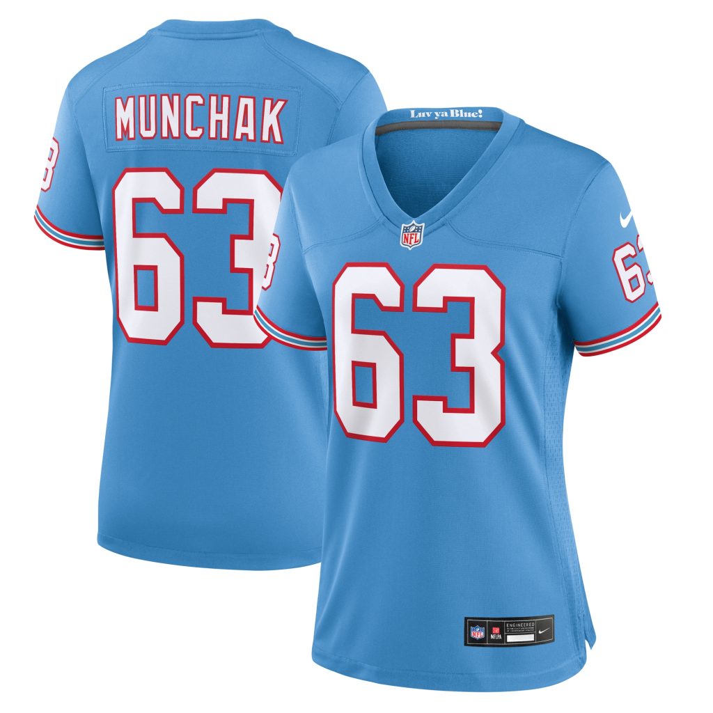 Mike Munchak Tennessee Titans Nike Women's Oilers Throwback Retired Player Game Jersey - Light Blue