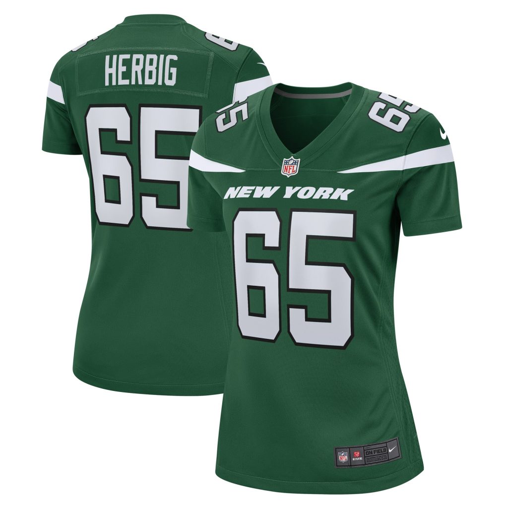 Women's New York Jets Nate Herbig Nike Gotham Green Game Player Jersey