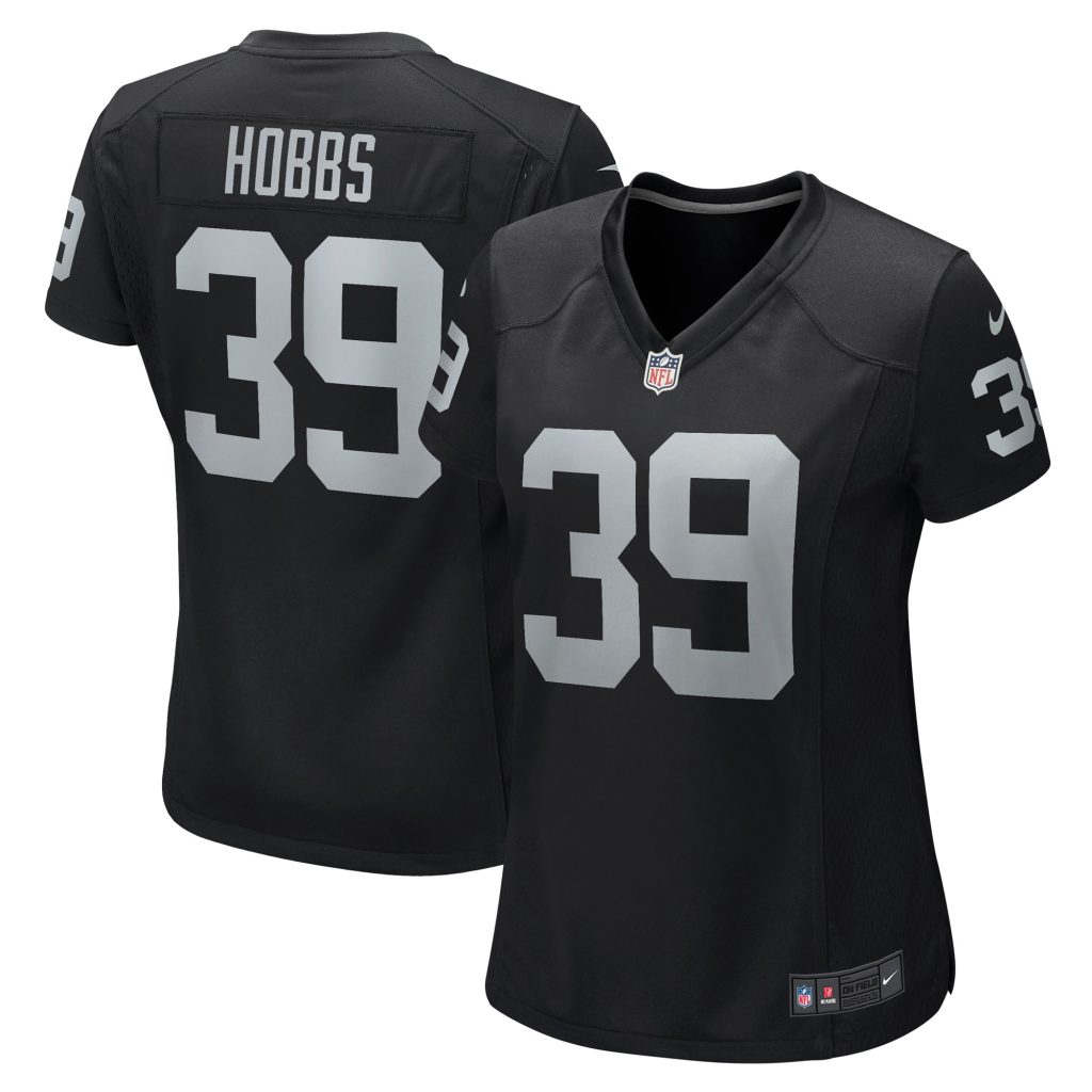 Women's Las Vegas Raiders Nate Hobbs Nike Black Game Jersey