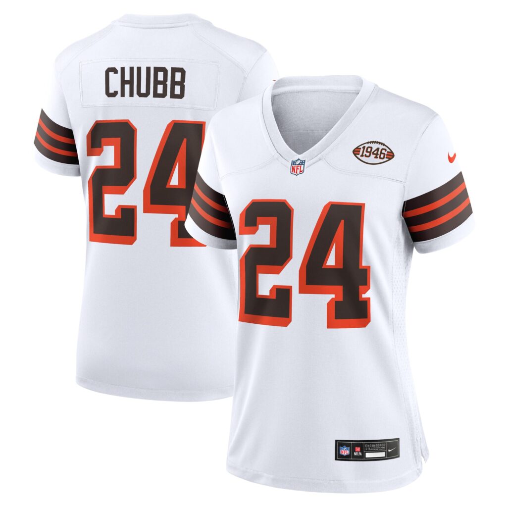 Nick Chubb Cleveland Browns Nike Women's Alternate Game Jersey -  White