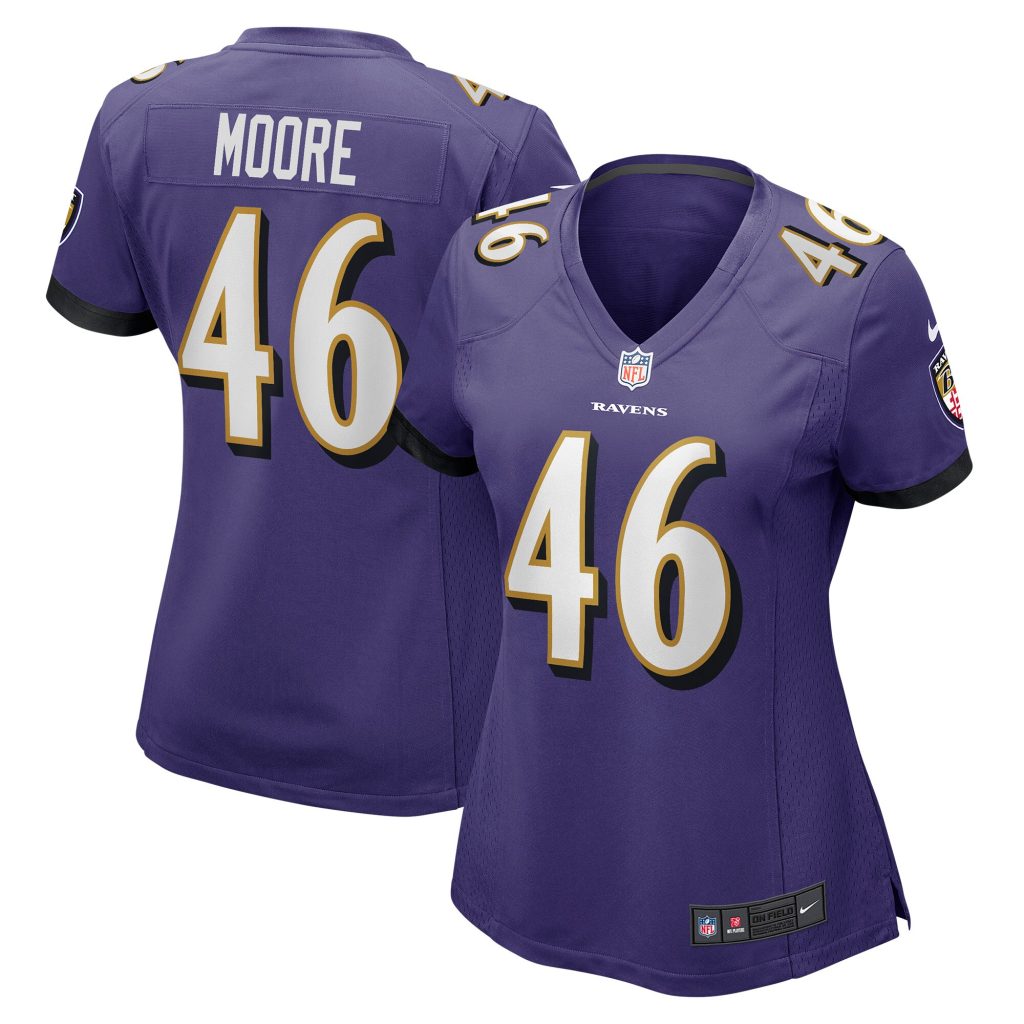 Women's Baltimore Ravens Nick Moore Nike Purple Game Player Jersey