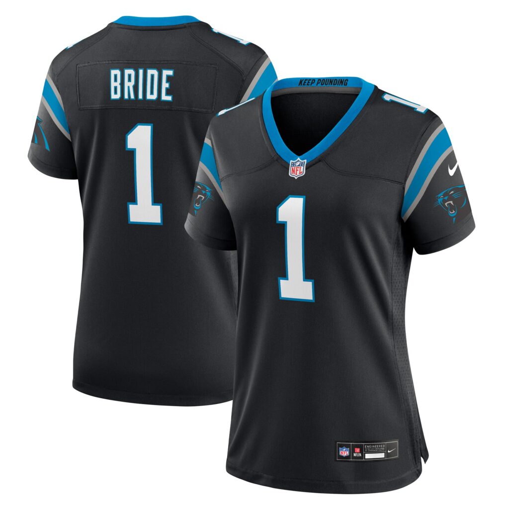 Number 1 Bride Carolina Panthers Nike Women's Game Jersey - Black