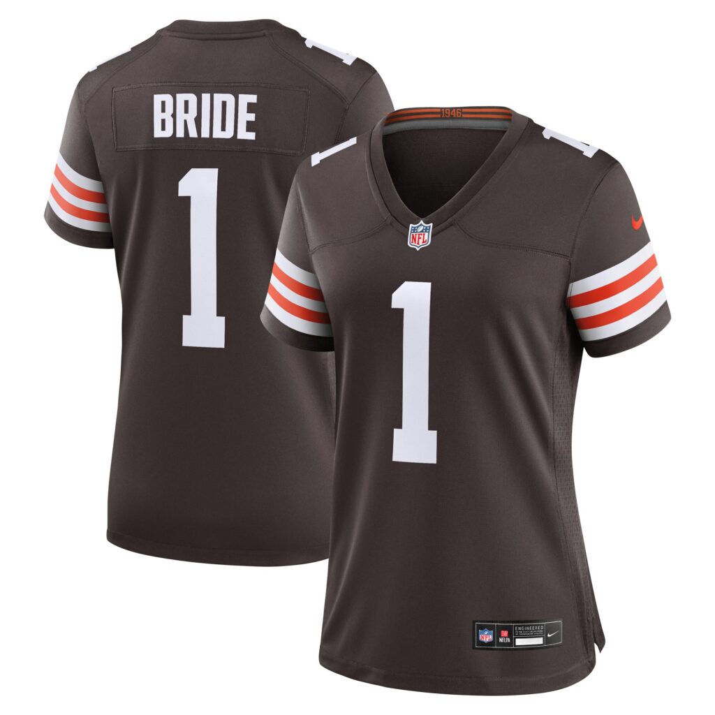Number 1 Bride Cleveland Browns Nike Women's Game Jersey - Brown