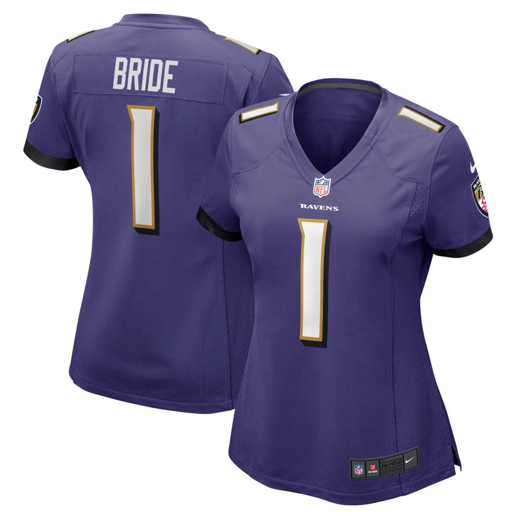 Number 1 Bride Baltimore Ravens Nike Women's Game Jersey - Purple