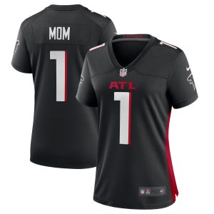 Women's Atlanta Falcons Number 1 Mom Nike Black Game Jersey