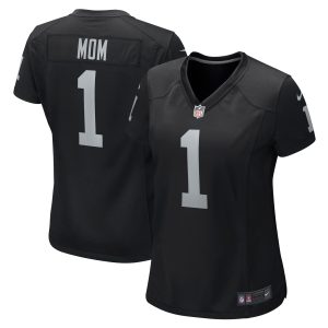 Women's Las Vegas Raiders Number 1 Mom Nike Black Game Jersey