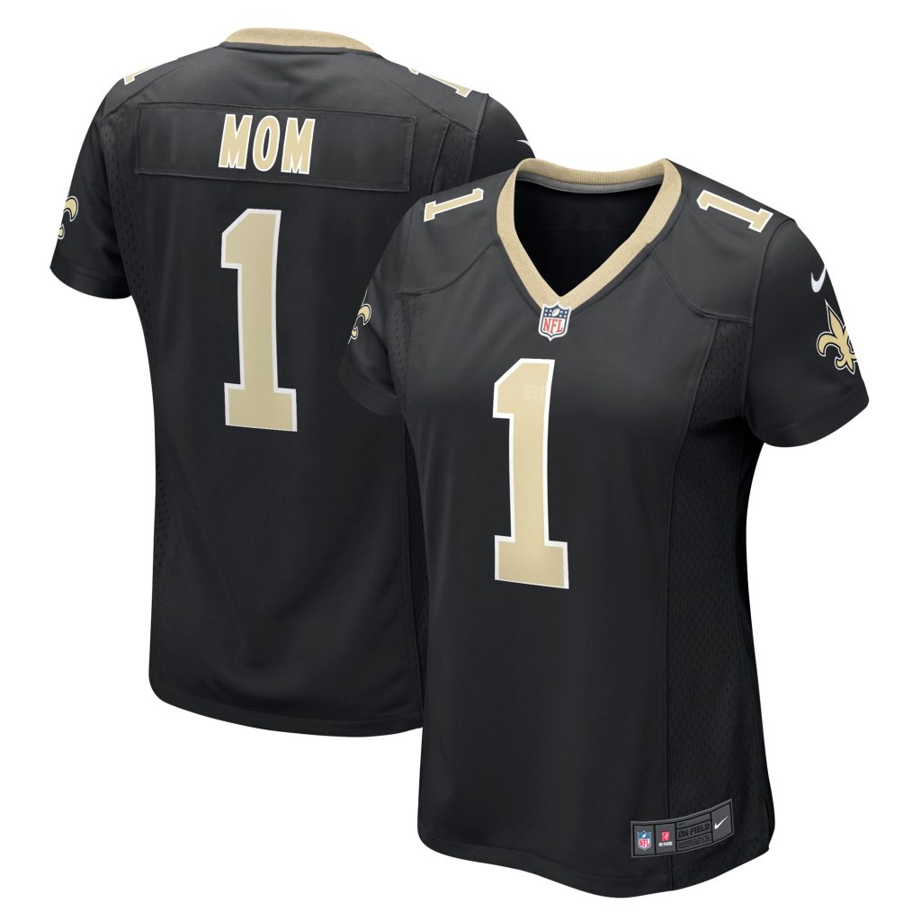 Women's New Orleans Saints Number 1 Mom Nike Black Game Jersey