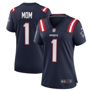 Women's New England Patriots Number 1 Mom Nike Navy Game Jersey