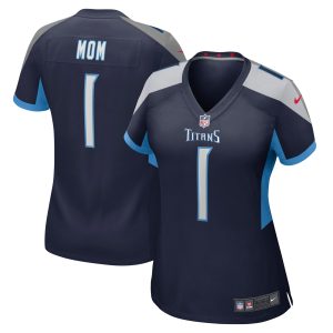 Women's Tennessee Titans Number 1 Mom Nike Navy Game Jersey