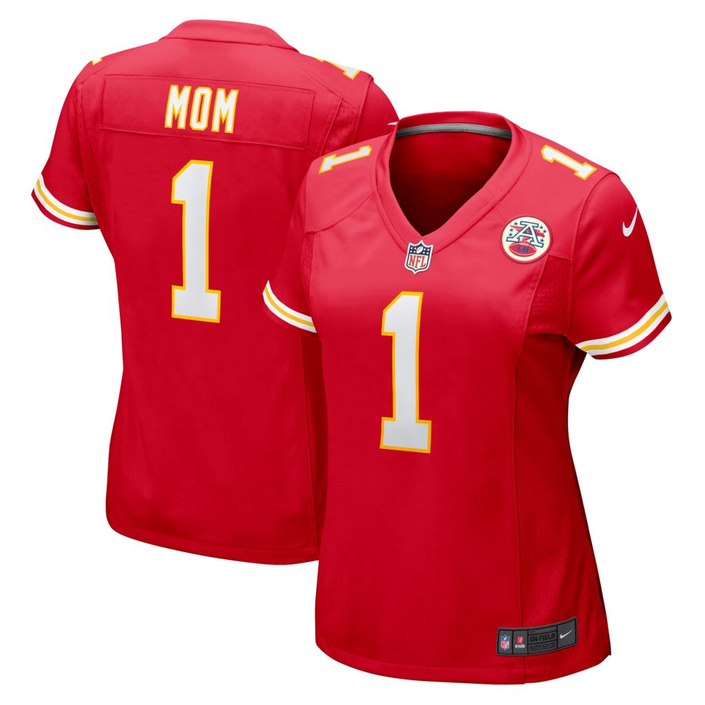Women's Kansas City Chiefs Number 1 Mom Nike Red Game Jersey
