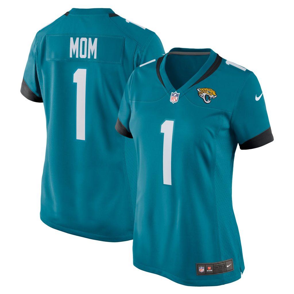 Women's Jacksonville Jaguars Number 1 Mom Nike Teal Game Jersey